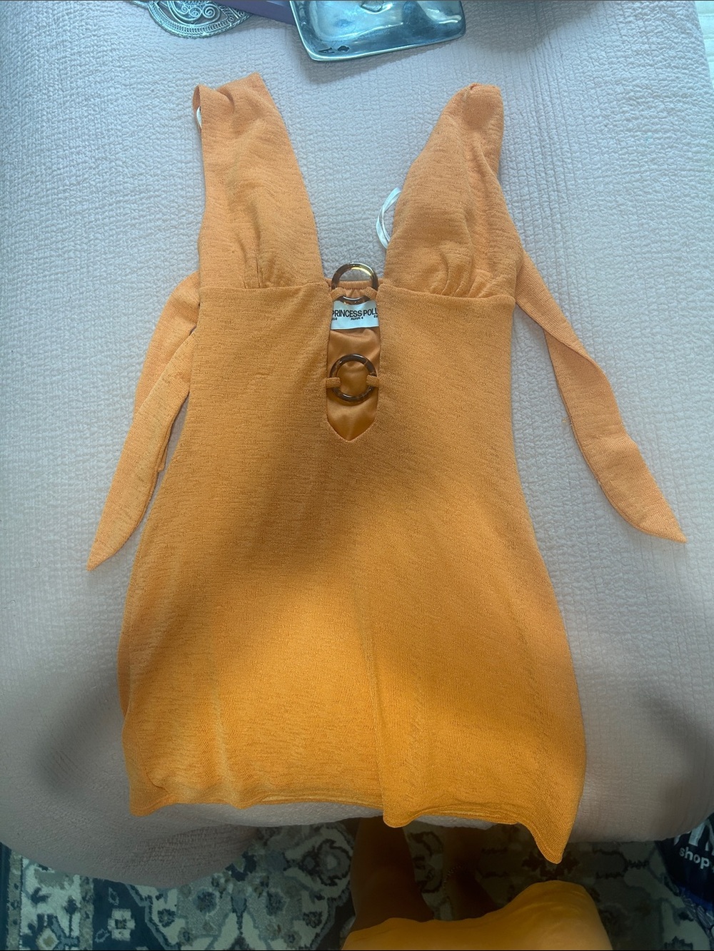 Princess Polly Orange Ring-Front Mini Dress